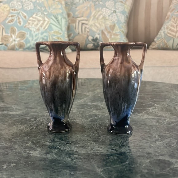 Mini Vases 4.5 Inches Tall Bluetvk.  MiniBrown can hold diffuser sticks - Picture 3 of 10